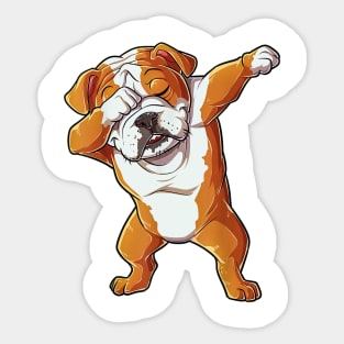 Dabbing English Bulldog Dab Sticker